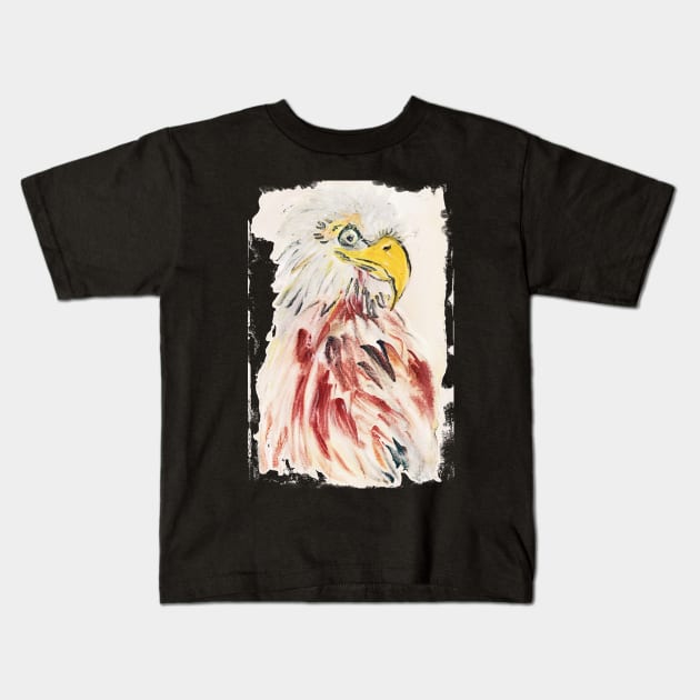 Arty Eagle Kids T-Shirt by minniemorrisart